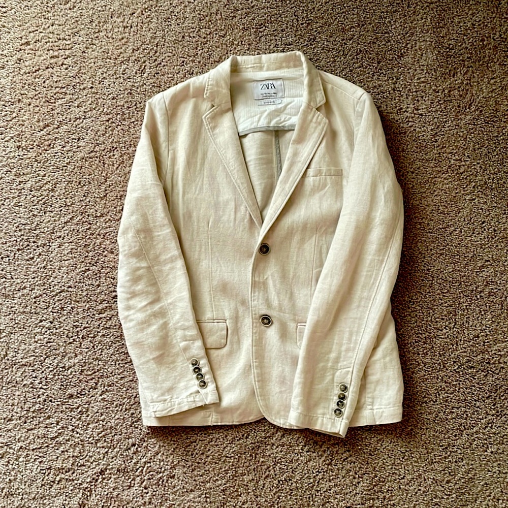 Zara kids, size 13-14, cream colored suit, same set, size 12-13 pants